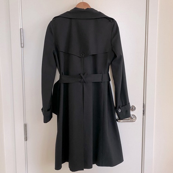 Theory Black Trench Coat Button Up Belt - Picture 5 of 6